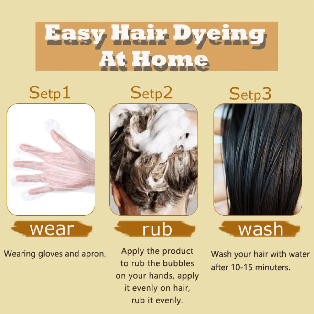 Dầu Gội Nhuộm Đen 3in1 Thảo Dược An Toàn Cho Tóc