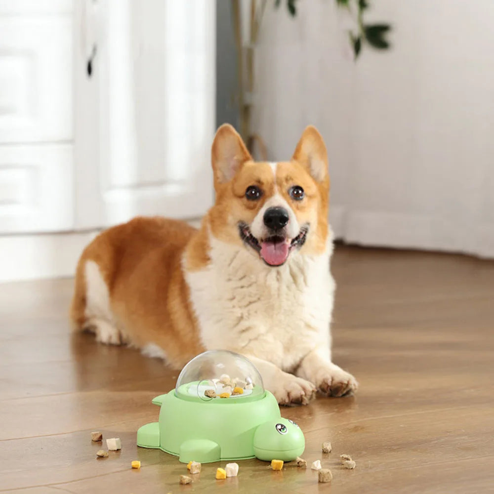 Pet Puzzle Turtle Leak Feeder, Press-Type Food Dispenser for Cats/Dogs, Interactive Slow Feeding Toy &amp; Auto Snack Dispenser