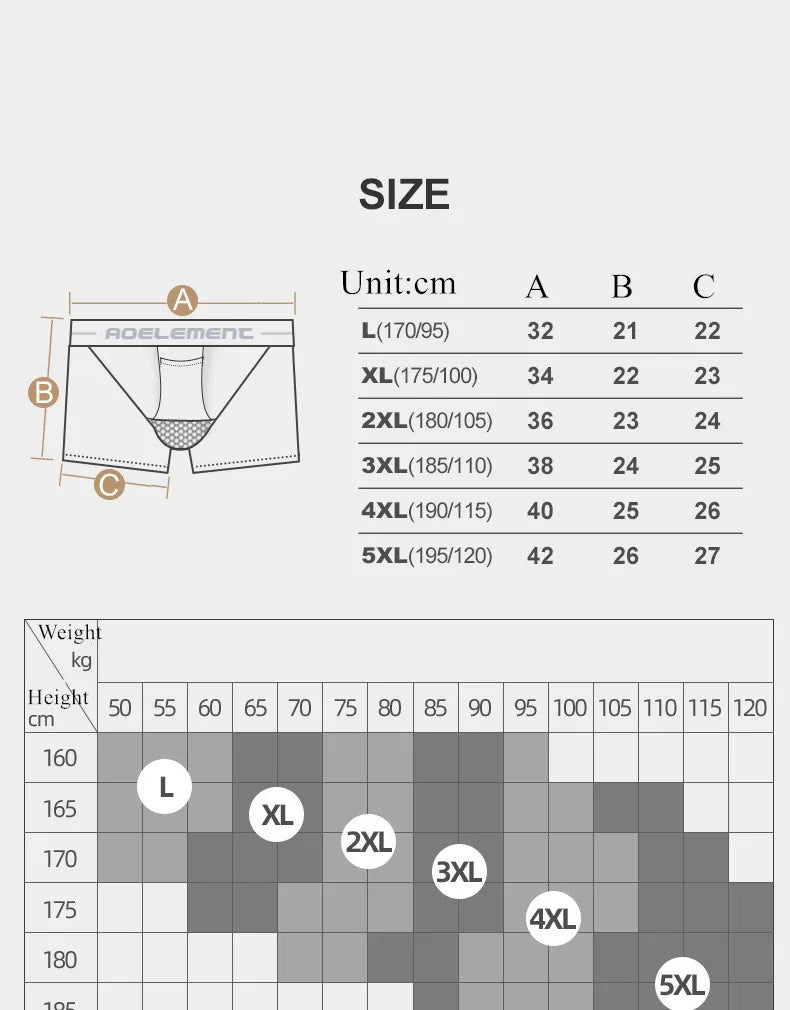 Quần Lót Nam Modal Thoáng Mát Tách Vùng L-5XL