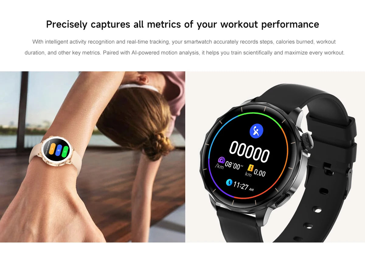 Smart Watch Women Hebrew 4GB/ROM Memory Bluetooth Network Sharing Whatsapp Messgae Reply Map Navigation Amoled Screen Smartwatch