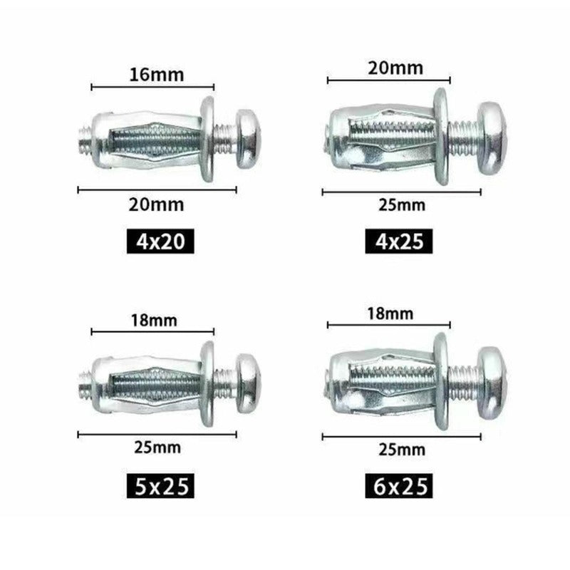 20pcs Jack Nuts Screw Petal Screw Anchors Petal Expansion Plugs for Curtain Expansion Clamp Petal Rivet Lock Jack Nut Bolt