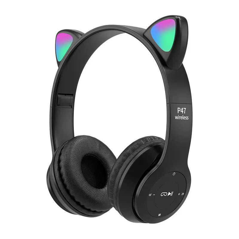 Wireless Bluetooth Cat Headphones Strong Bass For Kids &amp; Adults