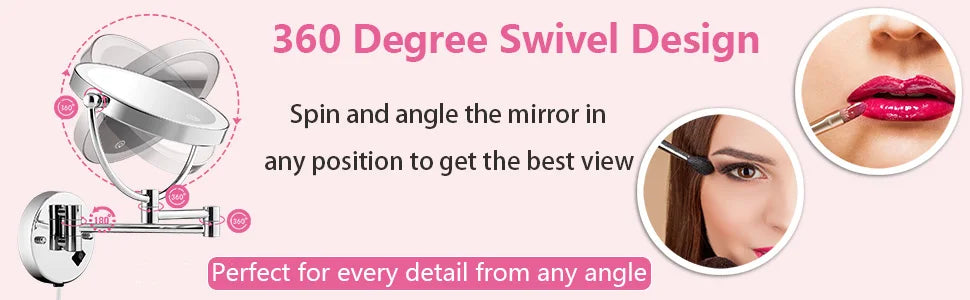 High-end Brushed Gold LED Hotel Makeup Mirror