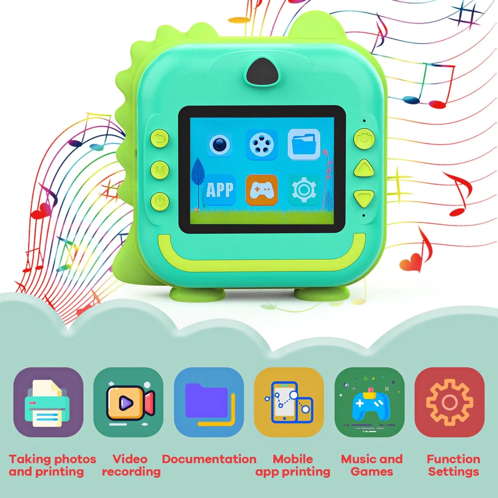 Fast Printing Camera for Kids - Inkless Sticker Photo Printing