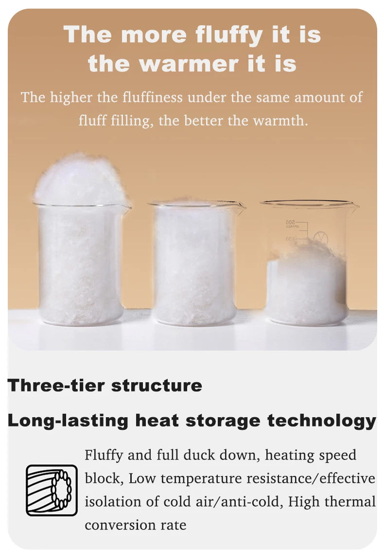 Men's waterproof down jacket keeps warm outdoors