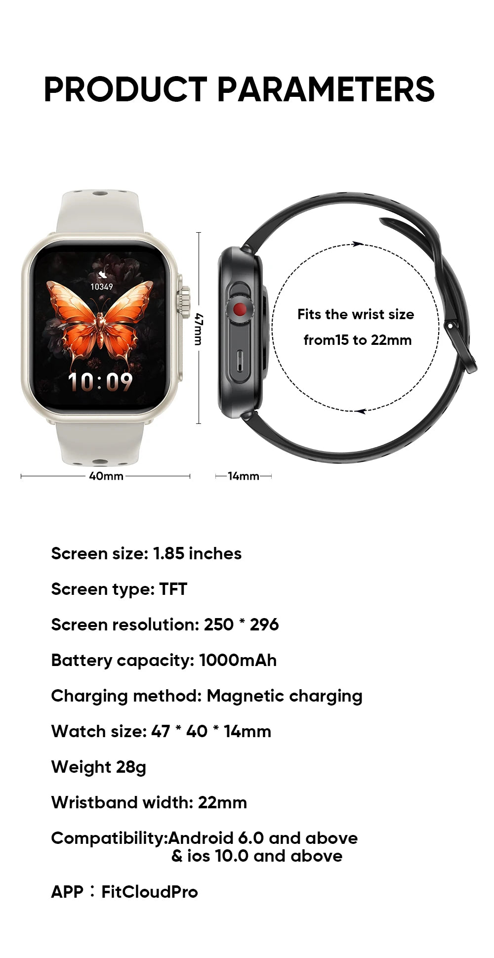 2025 AMOLED 1.85 IP68 Fashion Smart Watch