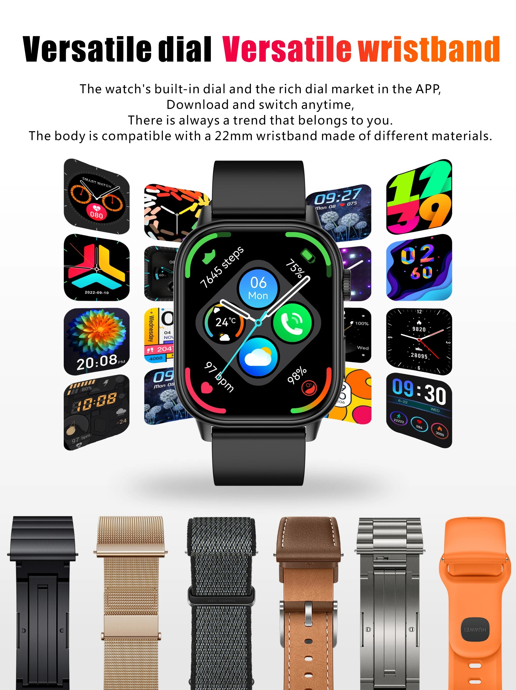 Multi-function AMOLED IP67 Smart Watch for Men and Women