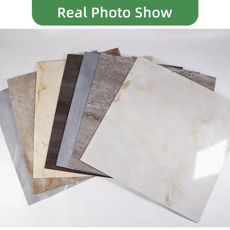 10/20/30pcs of PVC Imitation Marble Floor Stickers Self-adhesive Wall Stickers Waterproof Bathroom Decoration Decals 30*30cm
