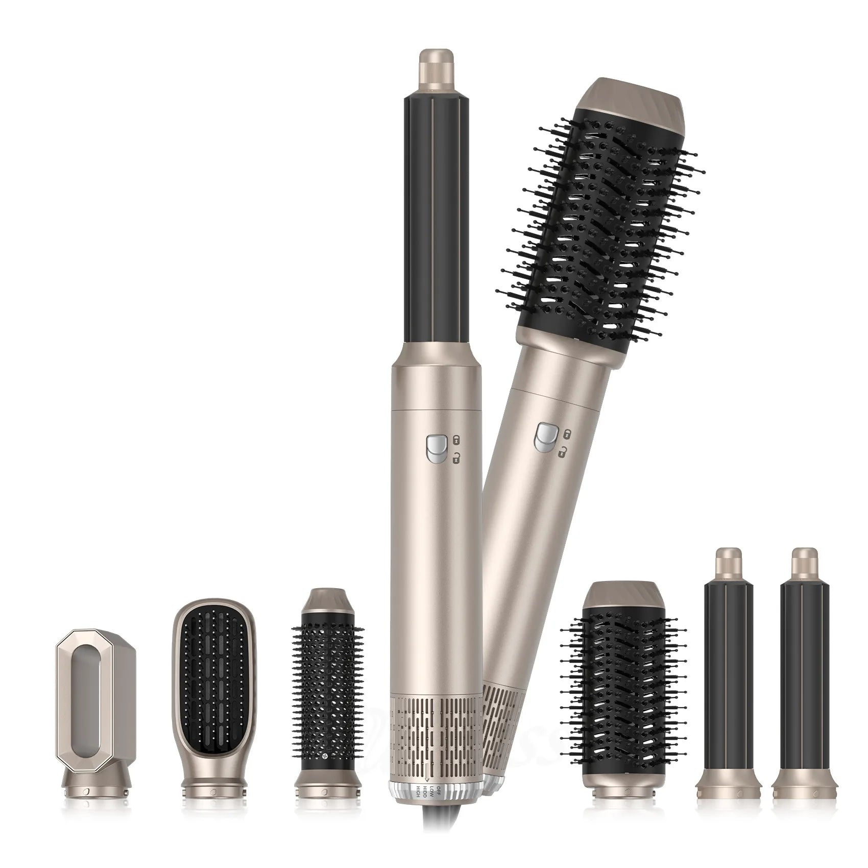 6 in 1 Hair Dryer,Multi Styling Tool,Straightener &amp; 32mm Curling 300 Million Negative Ions Hair Care 1-3 Mins Quick Drying Gifts