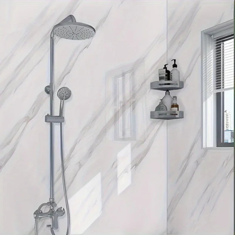 Self-Adhesive Waterproof Wall Stickers Marble and Tile Patterns Easy Match Washable for Kitchen Bathroom Renovating Wallpaper