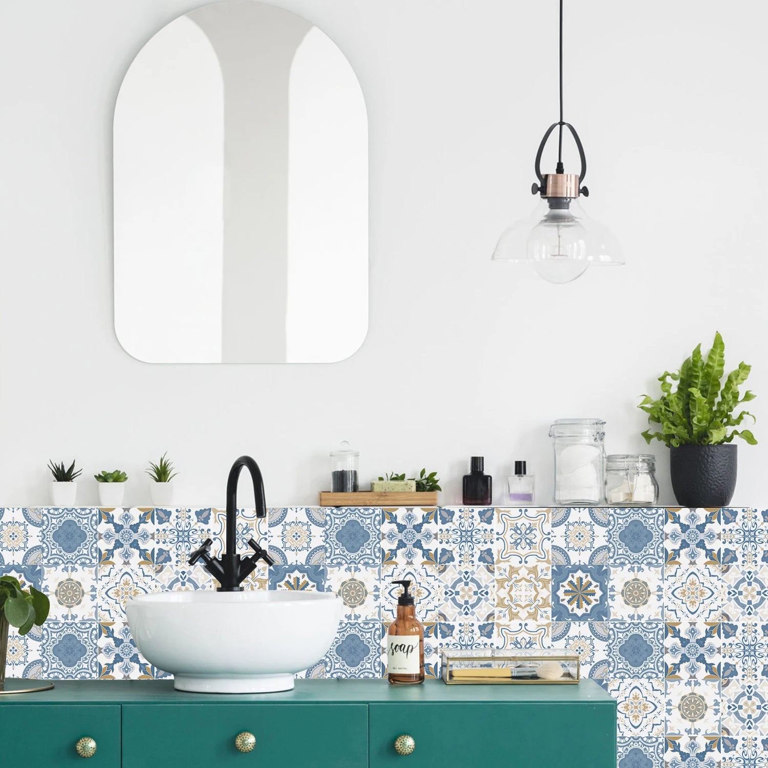 24pcs Retro Gray Kitchen Tile Sticker Wall Waterproof Self Adhesive Wallpaper PVC Furniture Cabinet Surface DIY Decorative Decal
