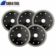 SHDIATOOL 5Pcs Dia125mm Superthin Diamond Turbo Saw Blade Ceramic Tile Marble Granite Cutting Disc 5inch Circular Disc Cutter
