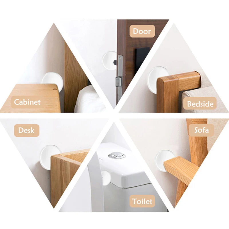 door knob wall shield Clear Soft Rubber Door Stopper door handle bumper Mute Stickers Wall Protector Muffler Pad Protective Plug