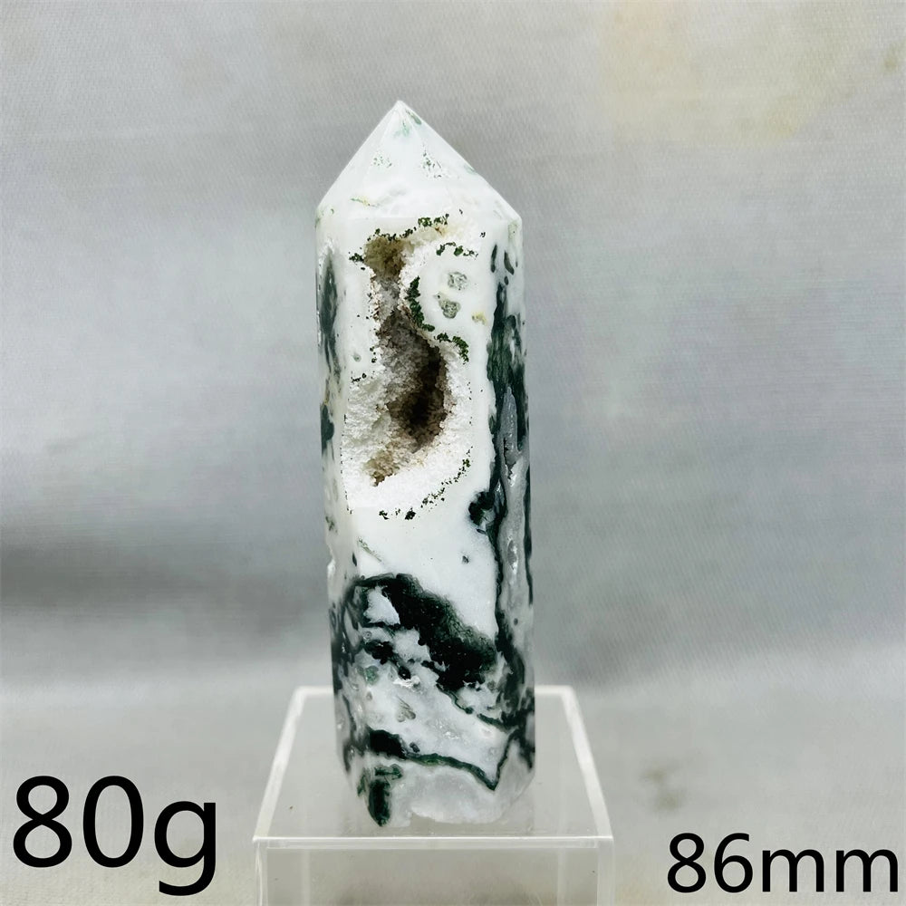 Natural Moss Agate Tower - Super Energy