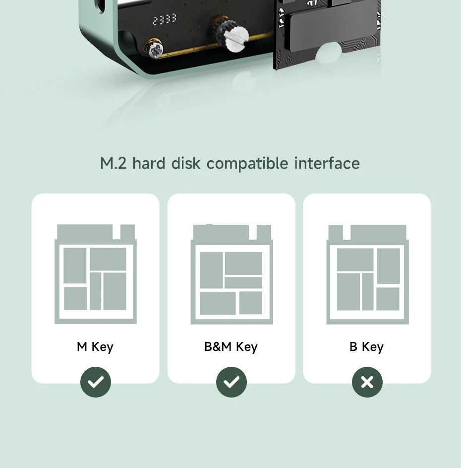 Hagibis 2230 M.2 NVMe SSD Enclosure USB 3.2 Gen 2 10Gbps to NVMe PCI-E M.2 SSD Case External SSD for Laptop iPhone 16 Pro iPad