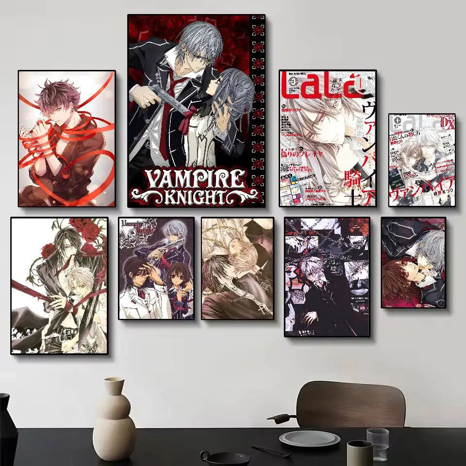 Anime Vampire Knight Poster Self-adhesive Art Waterproof Paper Sticker Coffee House Bar Room Wall Decor