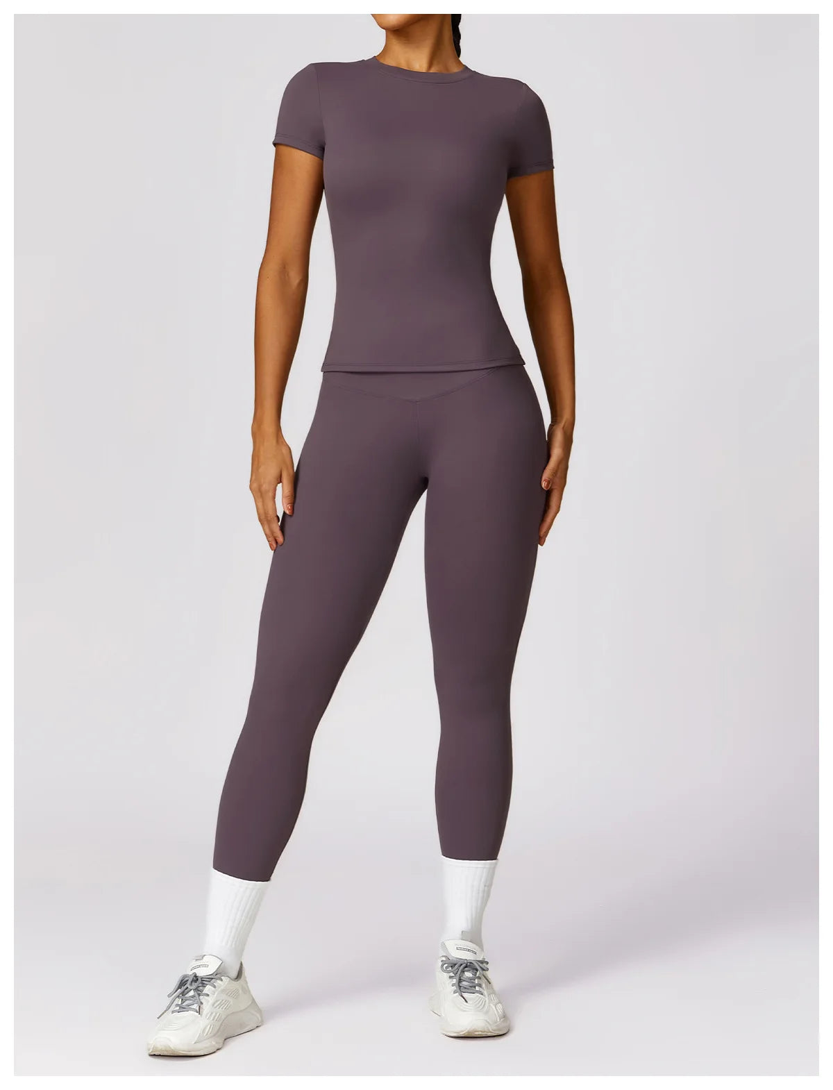 Áo Tập Yoga Nữ 2024 - Nhanh Khô, Tím, Ngắn Tay - Daisan Mart