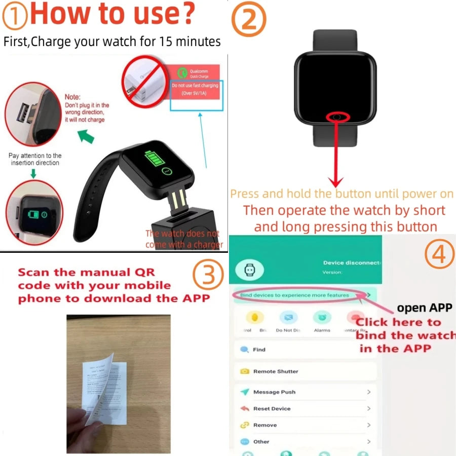 Đồng Hồ Thông Minh Unisex - Kết Nối Bluetooth & Sức Khỏe