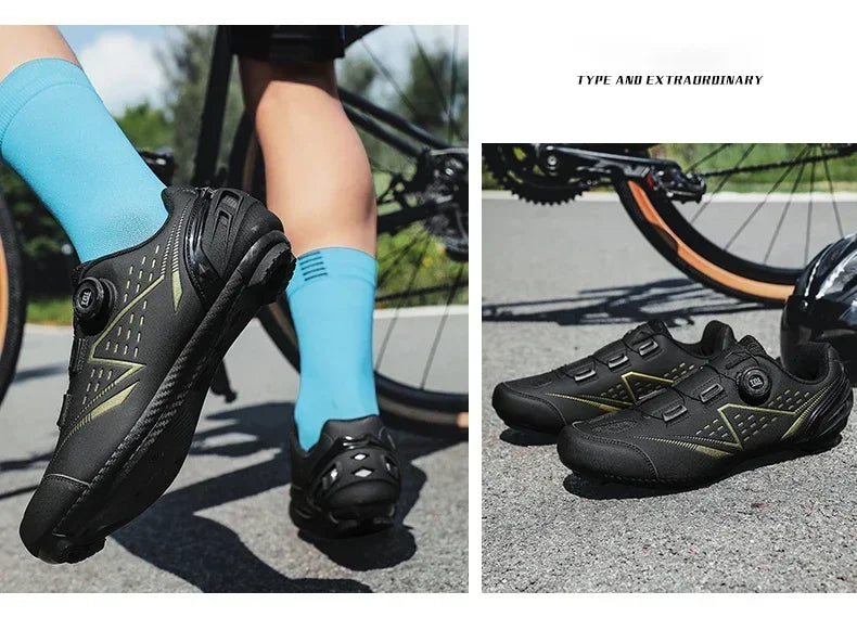 Men's and Women's MTB Racing Cycling Shoes Auto-Lock 2024 White