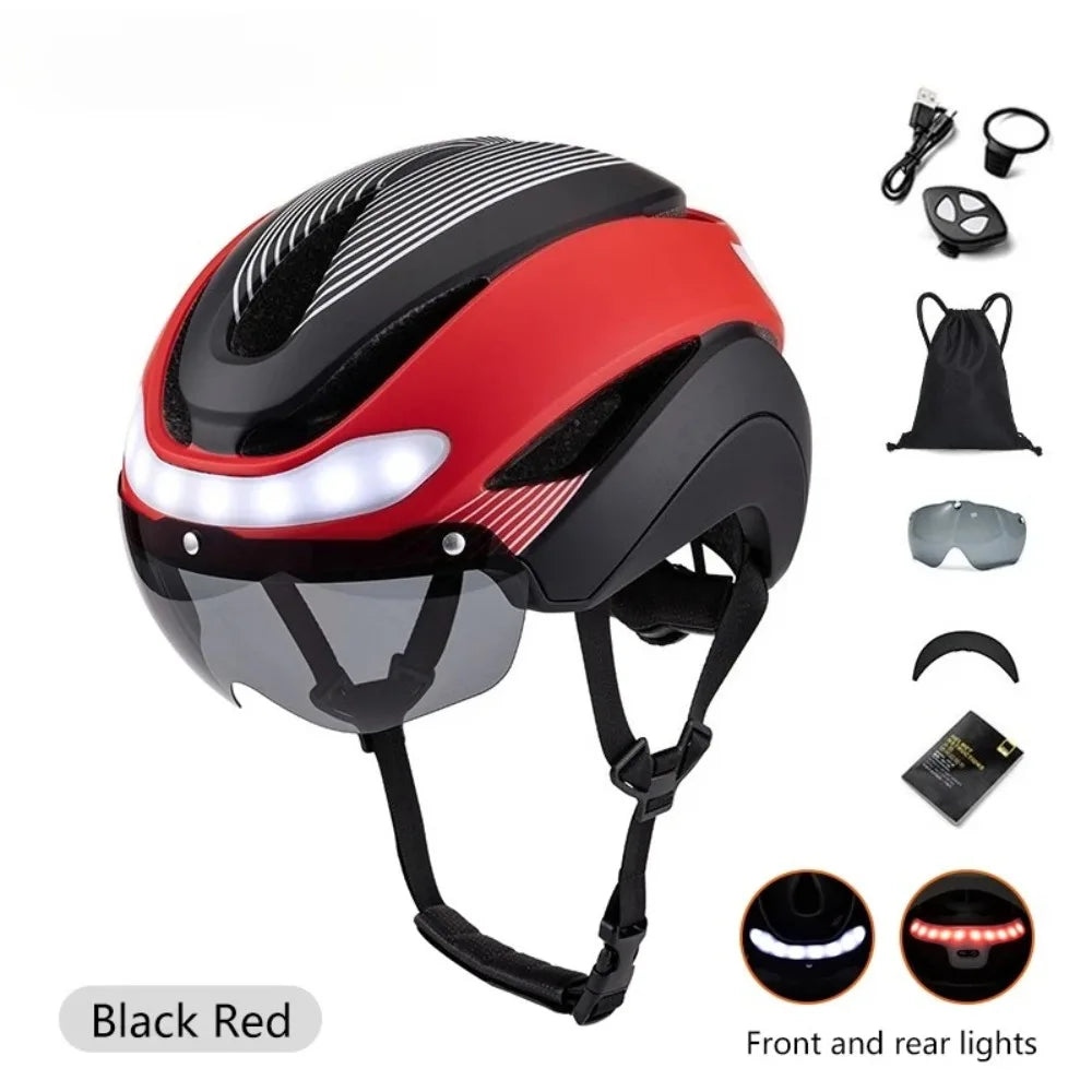 HelmetPro: LED Bicycle Helmet &amp; Magnetic Goggles