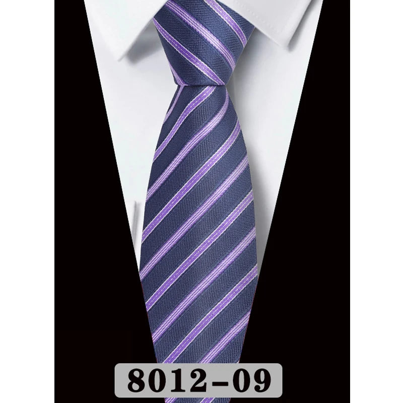 男士8公分藏藍色條紋領帶 - 經典款式