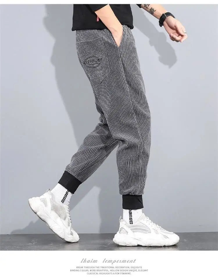 ###Korean Men's Jogger Pants Spring and Autumn: Simple Fashion