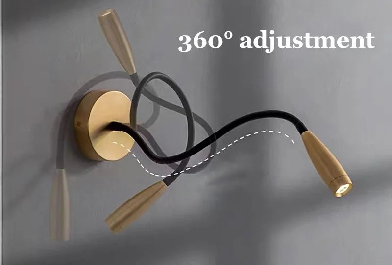 Modern Gold Tube LED Wall Lamp for Living Room Decoration