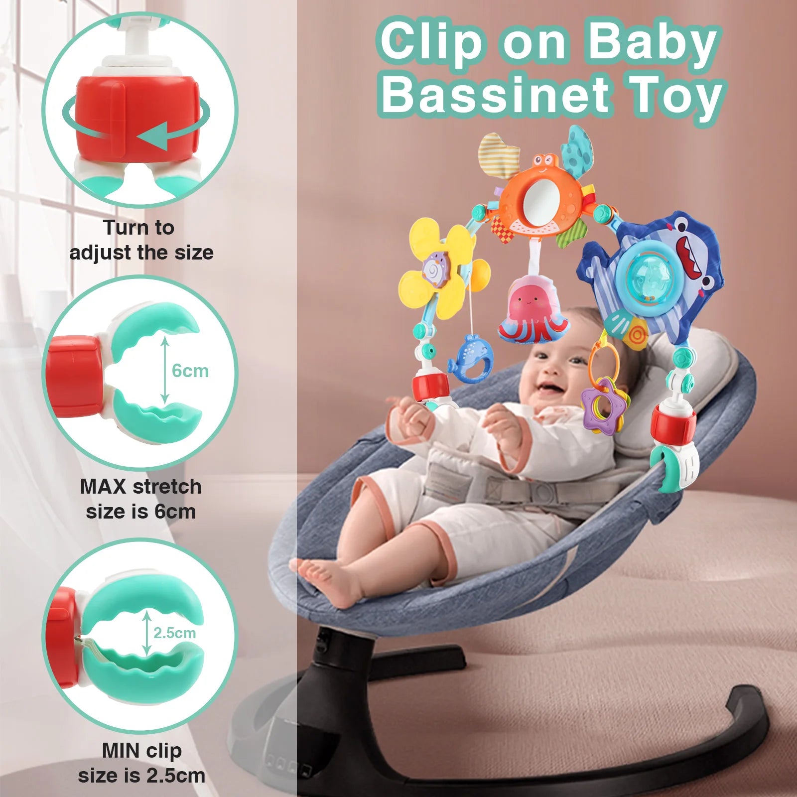 Baby Stroller Hanging Toy Ring Sensory Development