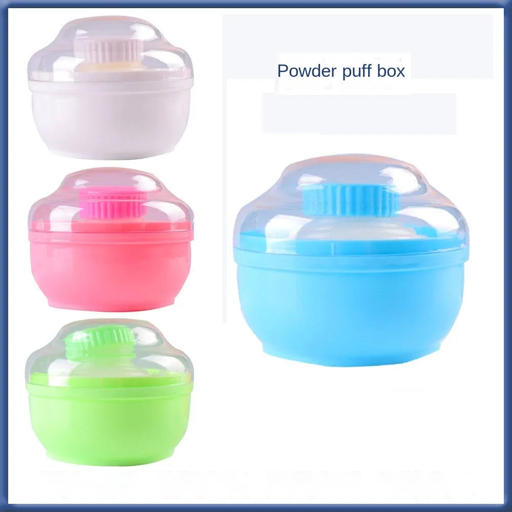 Multi-purpose ABS Baby Powder Box with Soft, Convenient Bristles