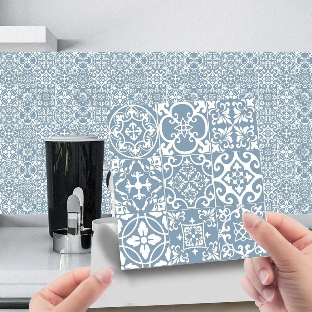 10pcs/set 3D Mosaic Tiles Sticker Self Adhesive Waterproof Wall-Tiles for Kitchen Bedroom Bathroom Walls Backsplashes Decoration