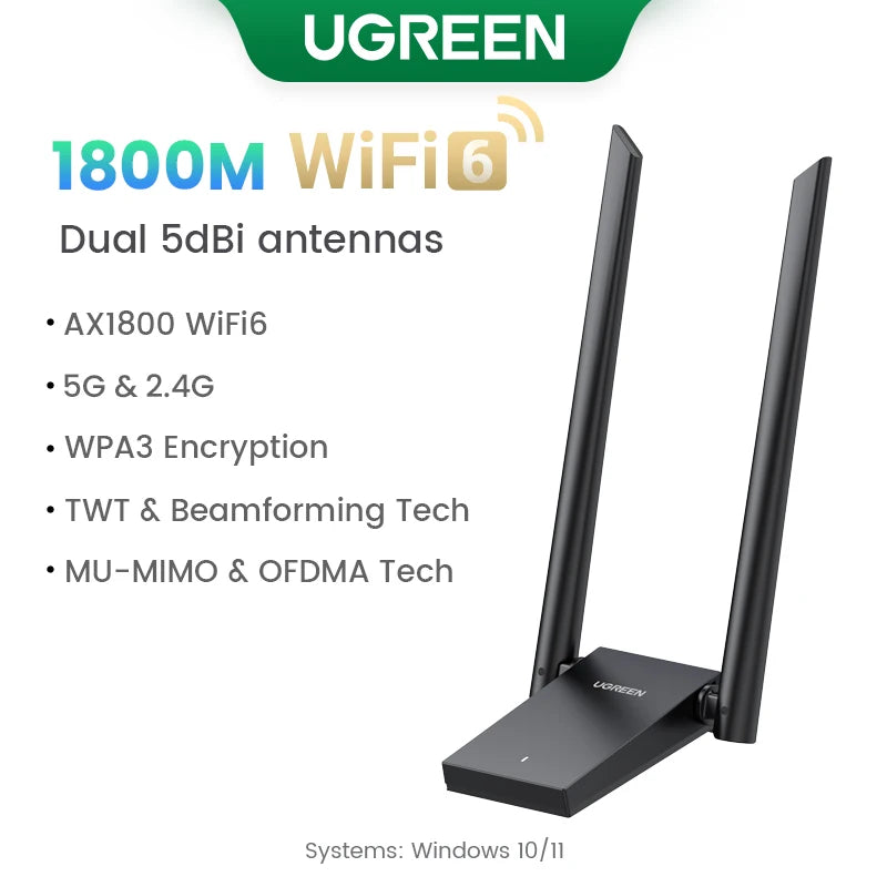 USB WiFi UGREEN AX900 - Bộ chuyển đổi mạng tốc độ cao
