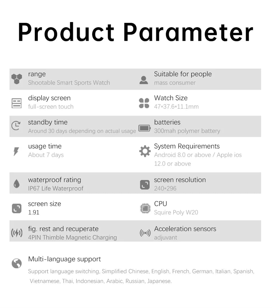 Smartwatch 2025 Photography, BT Calling, Multi-Sport