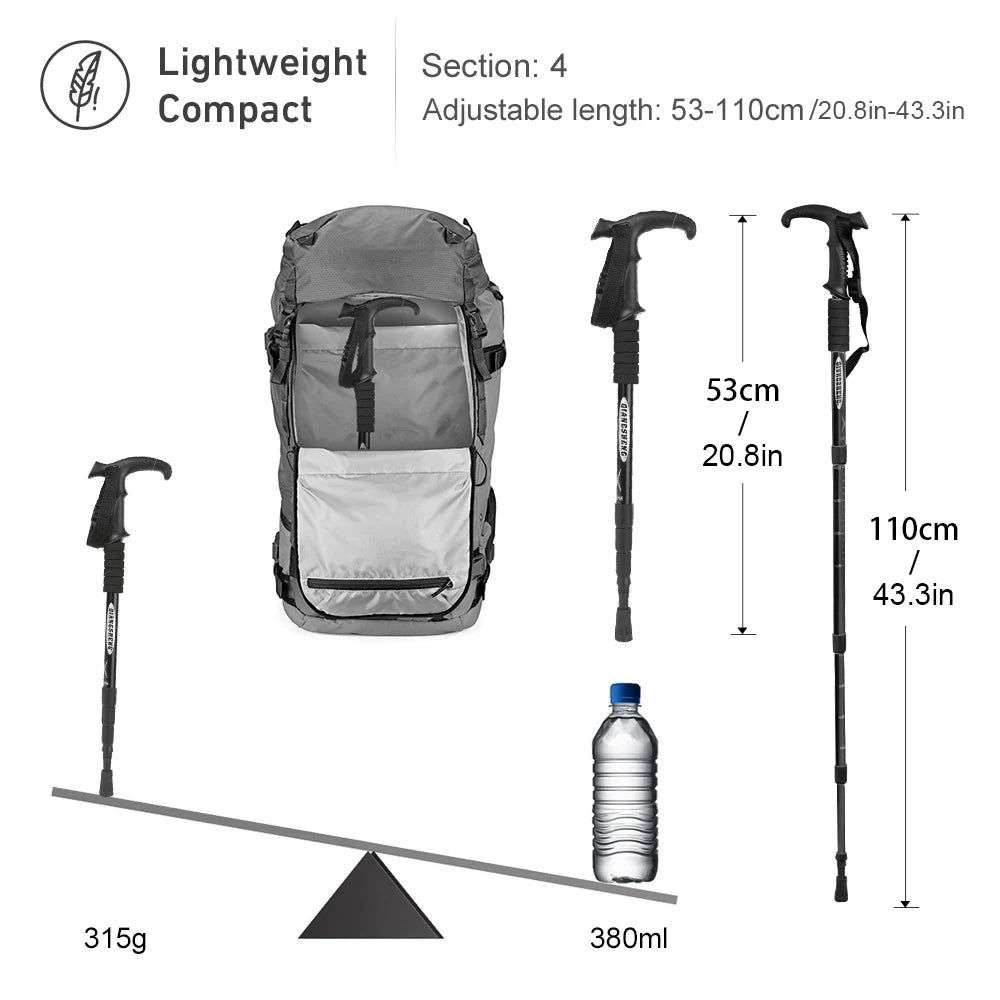 4-Section Folding Trekking Stick - Light, Convenient, Multi-Functional