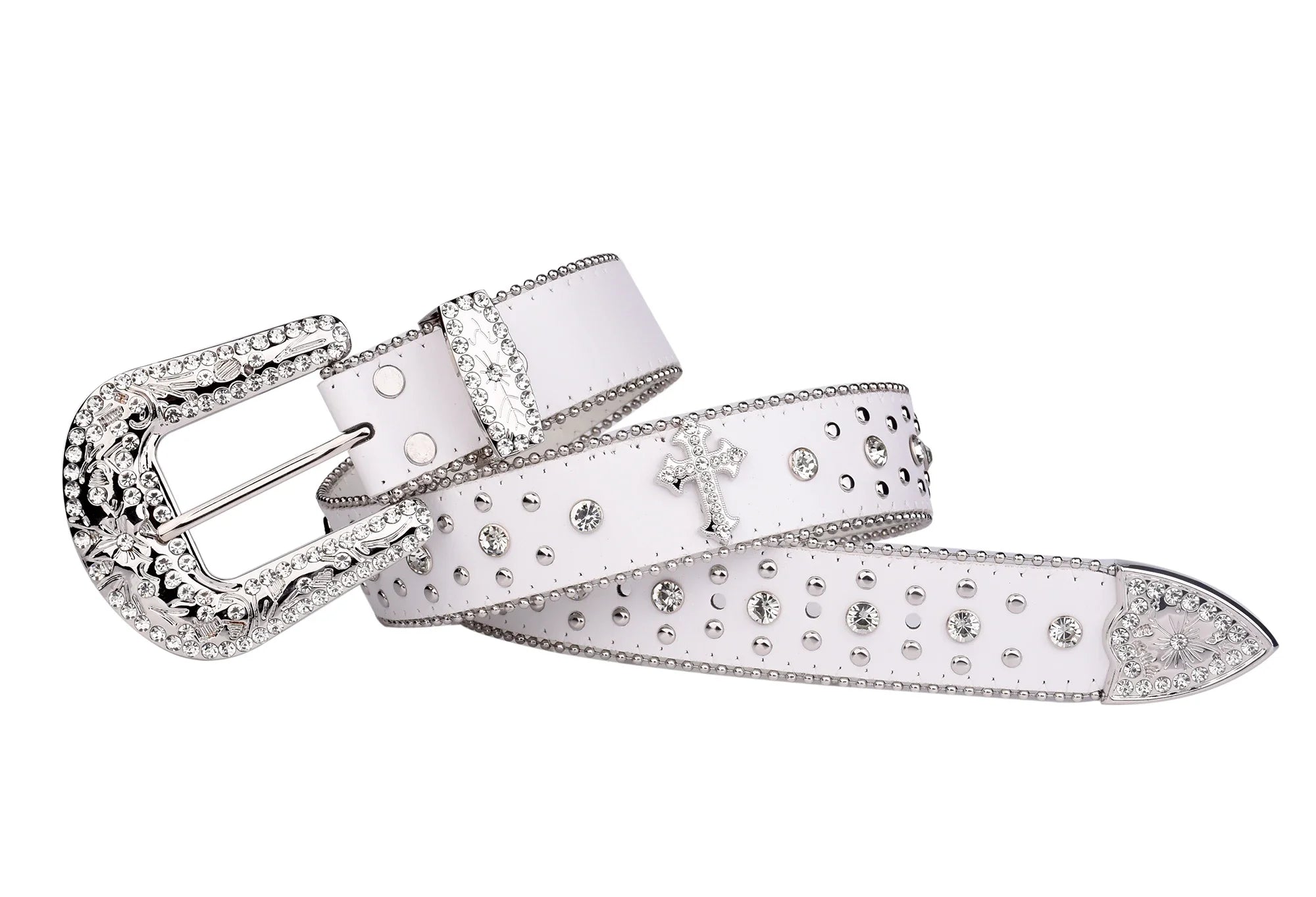 Unisex White Punk Belt Fashionable Y2K Personality