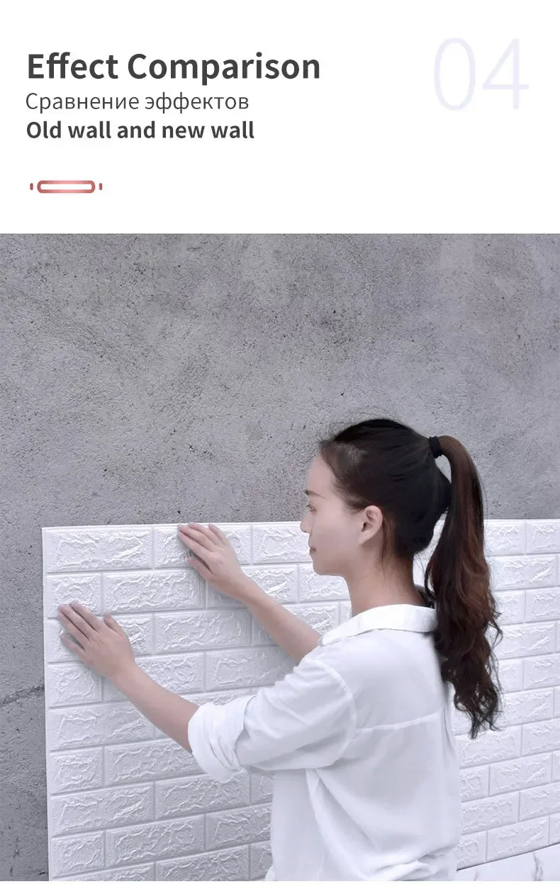 10Pcs 3D Self-Adhesive Wall Stickers Living Room Home Luxury Wall Decor Peel and Stick DIY Modern Wallpaper Bathroom Waterproof
