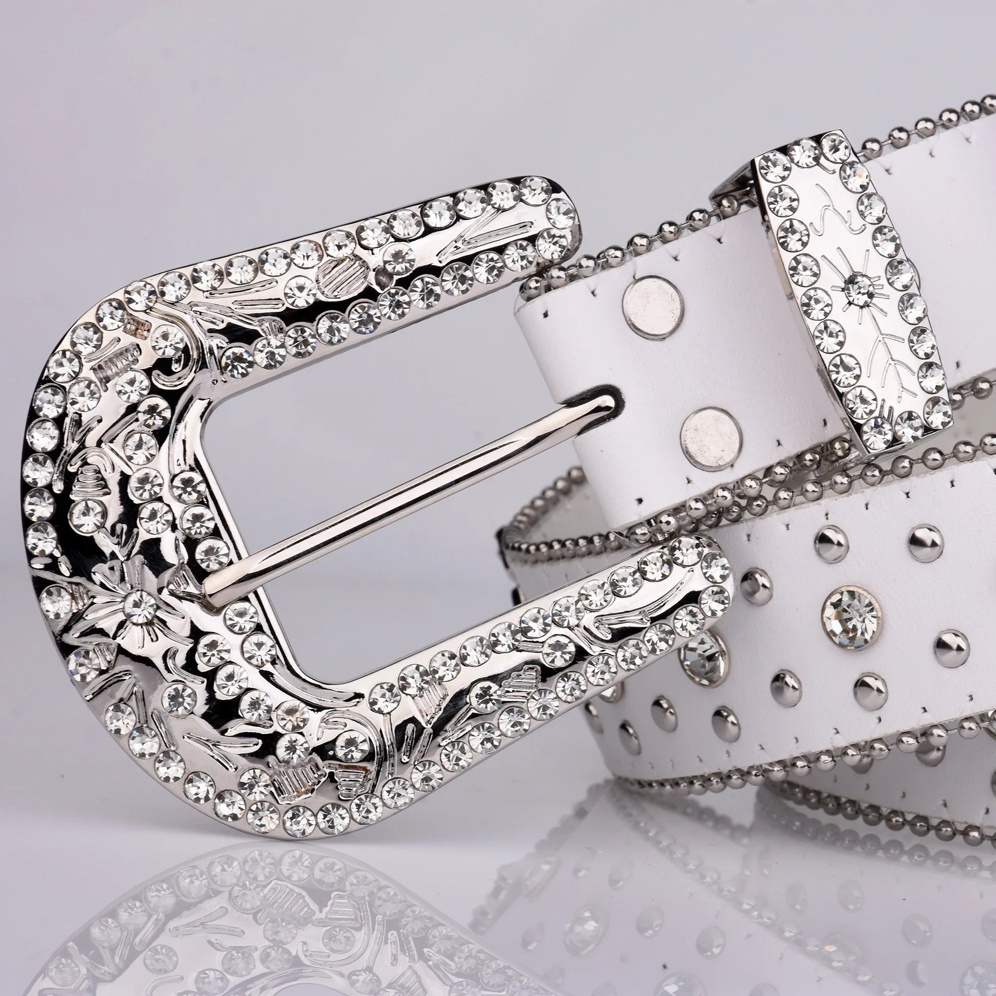 Unisex White Punk Belt Fashionable Y2K Personality