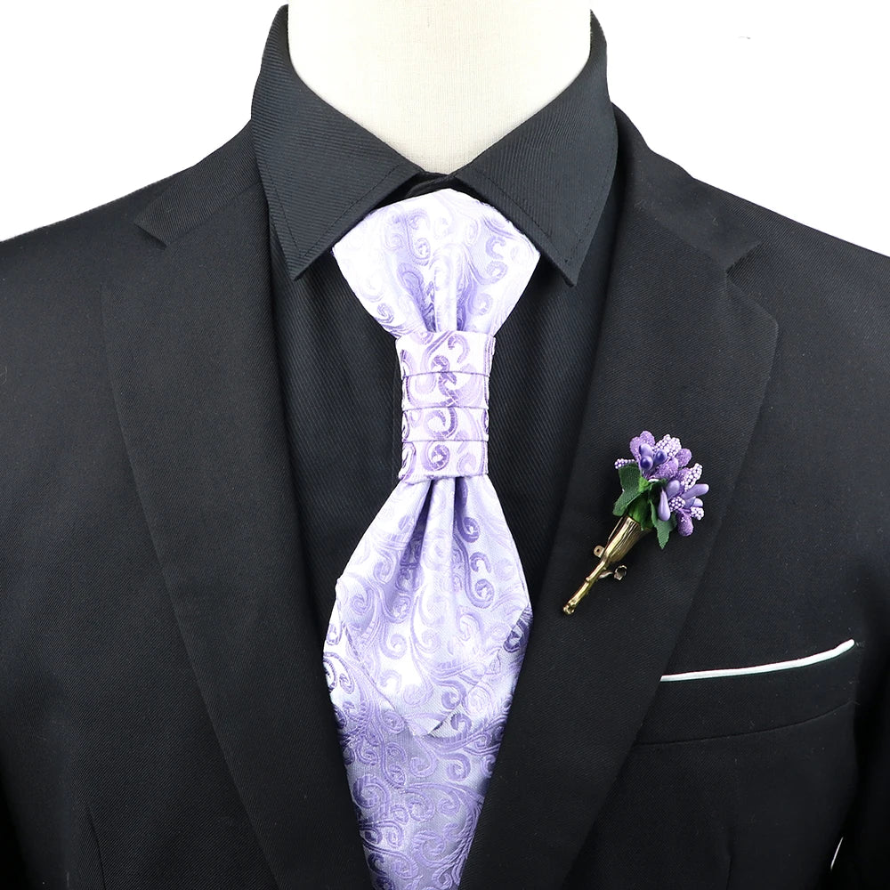 Premium luxury Paisley men's tie &amp; brooch