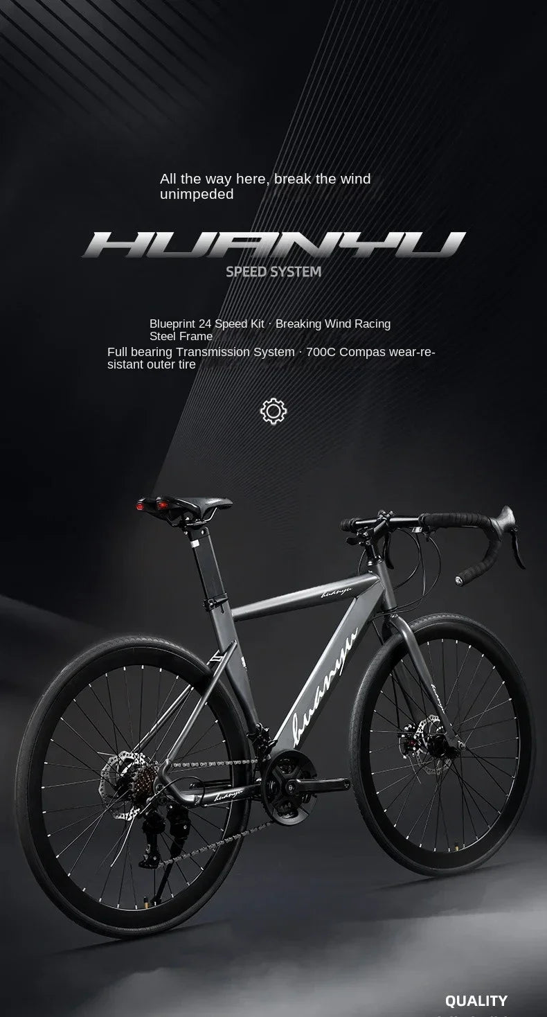 700C*40MM road bicycle hand-changing 24 speed Road Racing Bike disc brake gravel bicicleta Wind Shock Absorber Bikes male adult - Daisan Mart