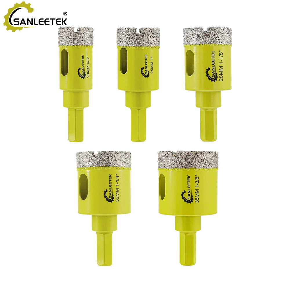 SANLEETEK Hex Shank Diamond Core Drill Bits 20-35mm 2pcs Tile Hole Saw For Ceramic Porcelain Tile Granite Marble Drilling Tools
