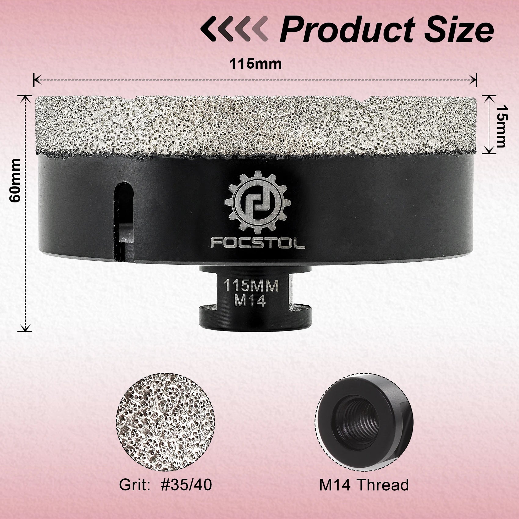 Mũi Khoan Kim Cương FOCSTOL M14 Đá Gạch 6-125mm - Daisan Mart