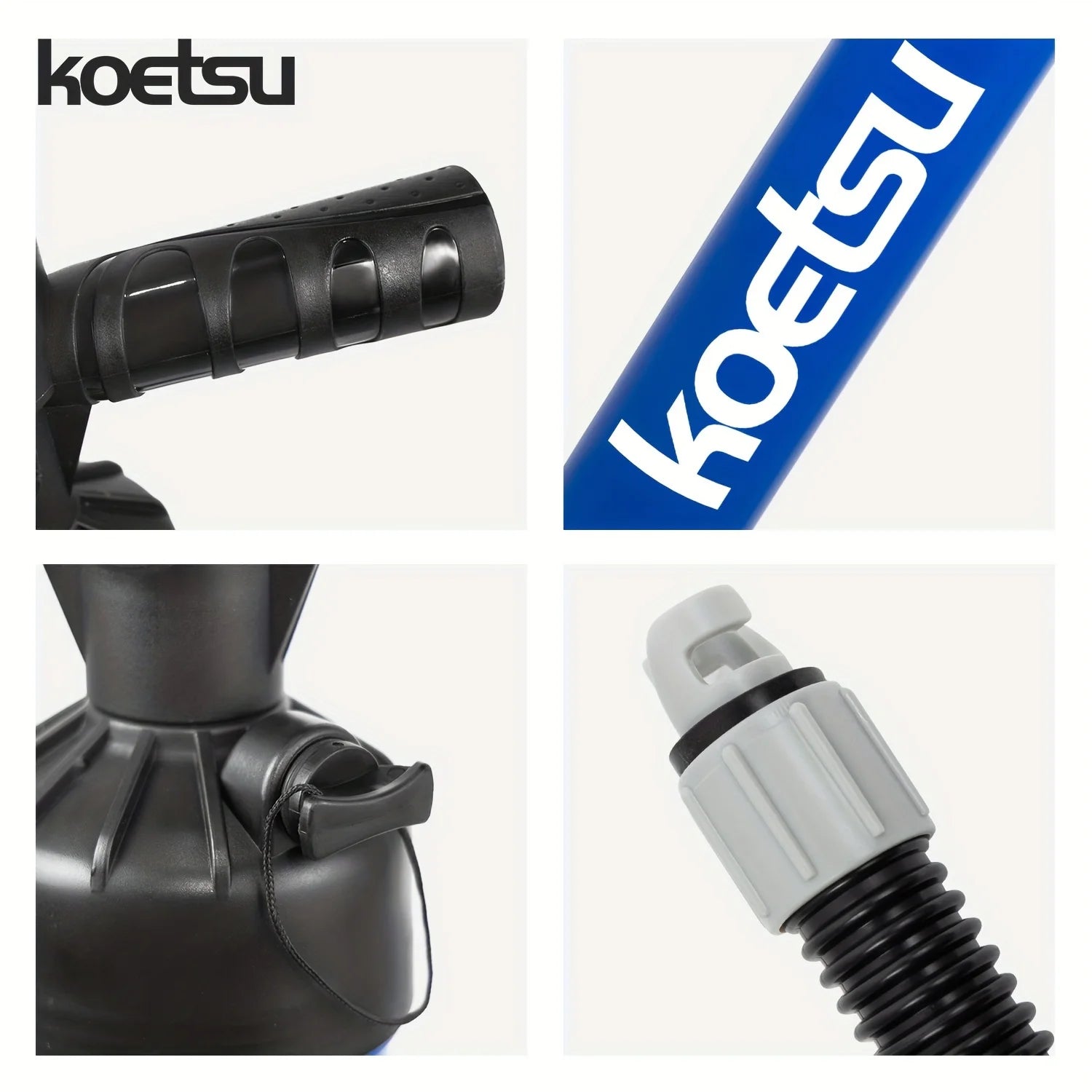 KOETSU Blue Manual Dual-Action Pump, High-Efficiency Inflation, Suitable for Paddleboards, Kayaks & More Watercraft