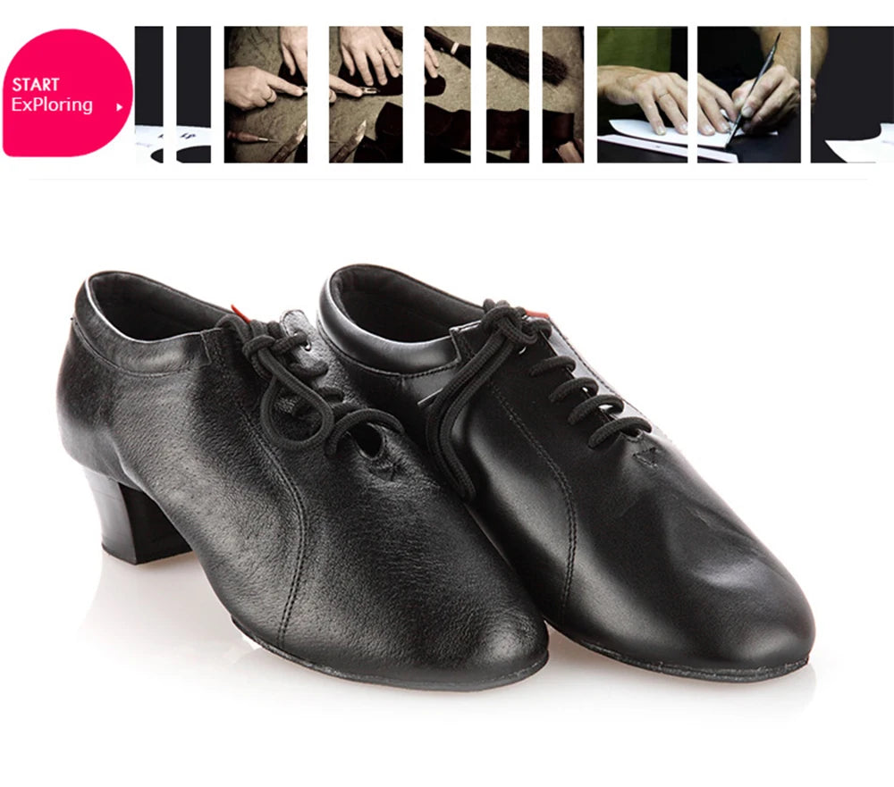 Men's Latin Dance Shoes Canvas Soft Sole 4.5cm