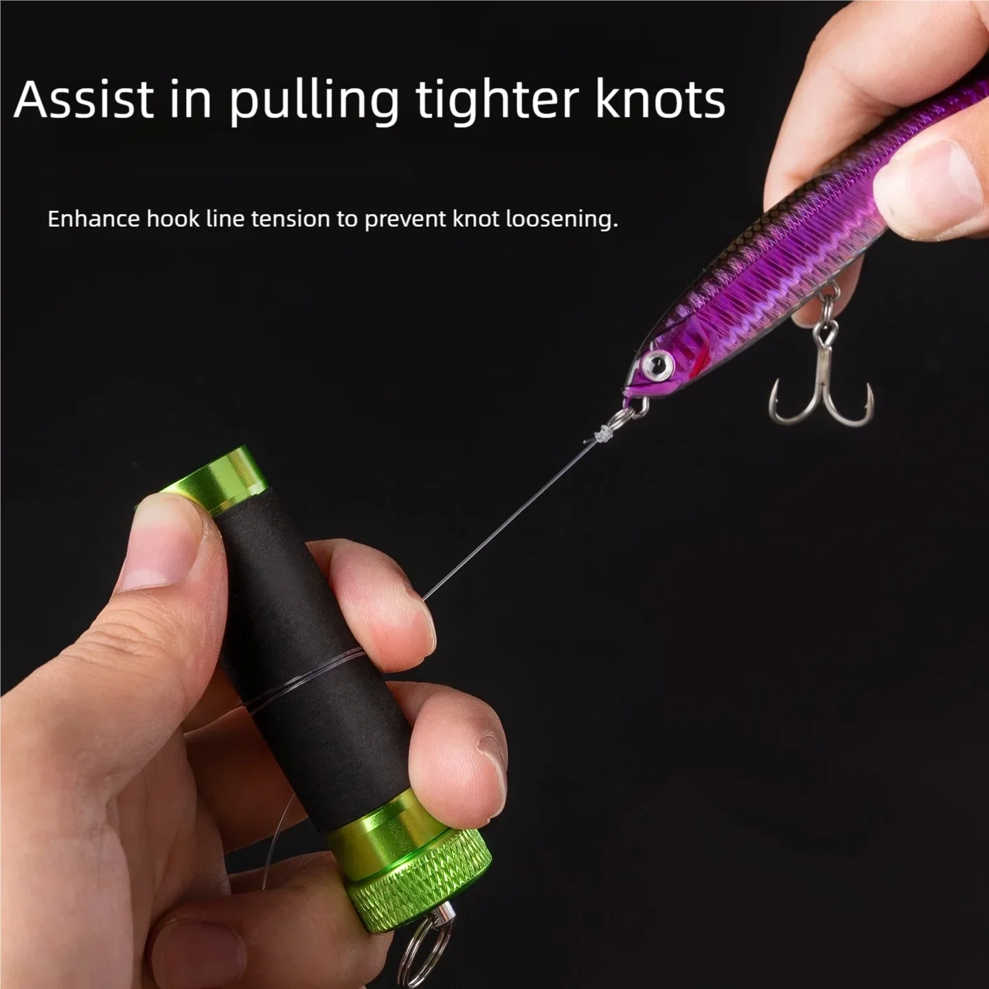 Aluminum Alloy Anti-Slip Knot Puller Tool - Line Pulling & Hook Tying Tool,Hand Protection FG/Blood Knots Multiuse Bobbin Knotte