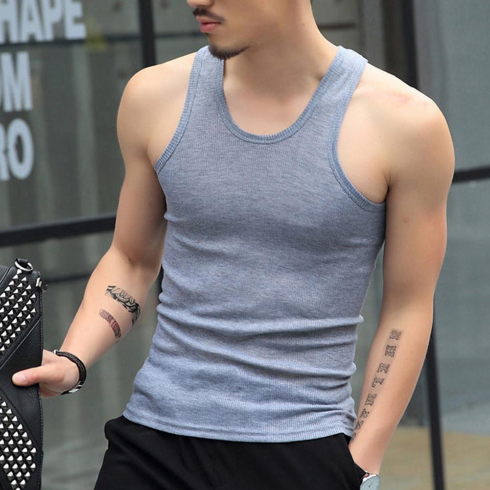 Men's Sleeveless Gym Sports Bodycon Tank Top