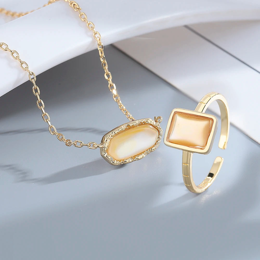 High-end 18K Gold-Plated S925 Silver Women's Wedding Jewelry Set