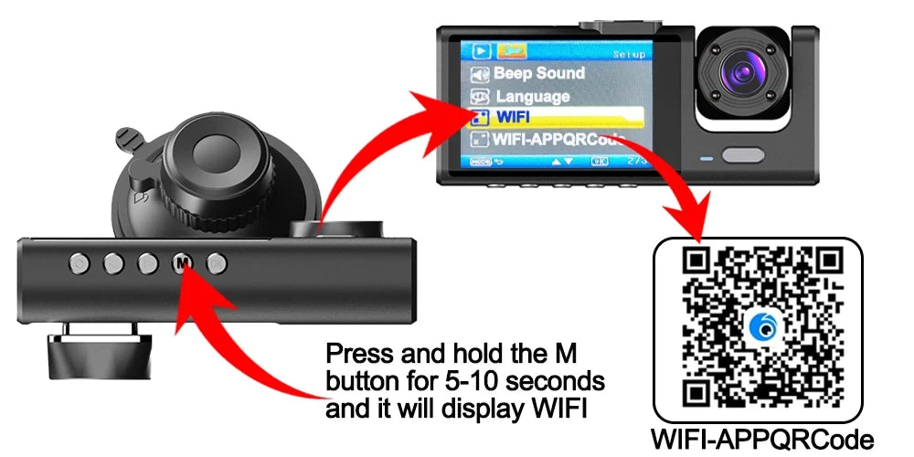CamX3 - WIFI Car Dash Cam, 2/3 Lenses