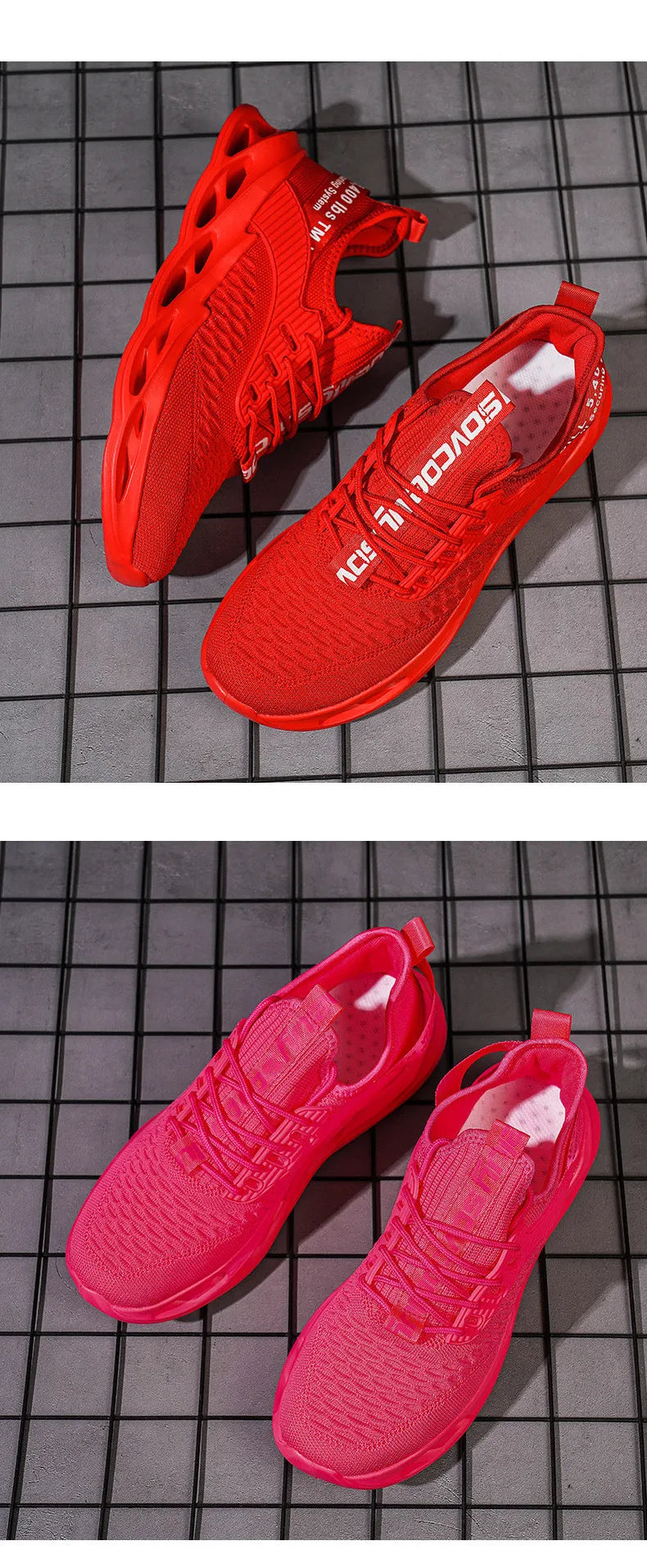 Unisex Pink Mesh Sneakers with Ultra Light Tongue Sole