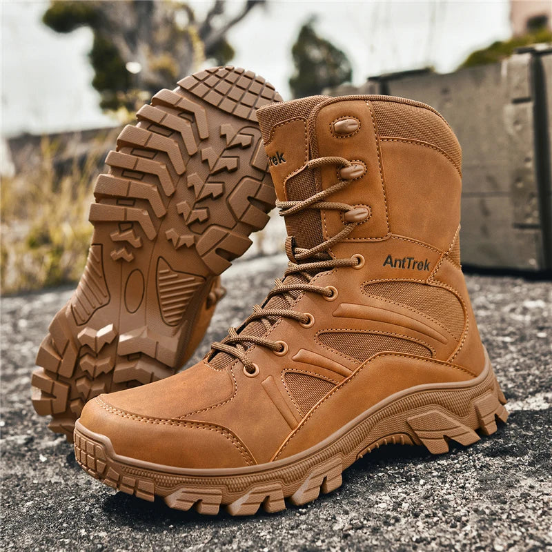 Men's Fashion Boots - Motocross Style High-Top Boots