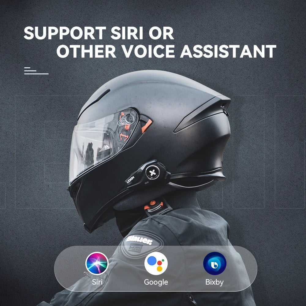 Bộ Đàm Bluetooth Mũ Bảo Hiểm Lexin G2P 6 Người, FM Radio - Daisan Mart