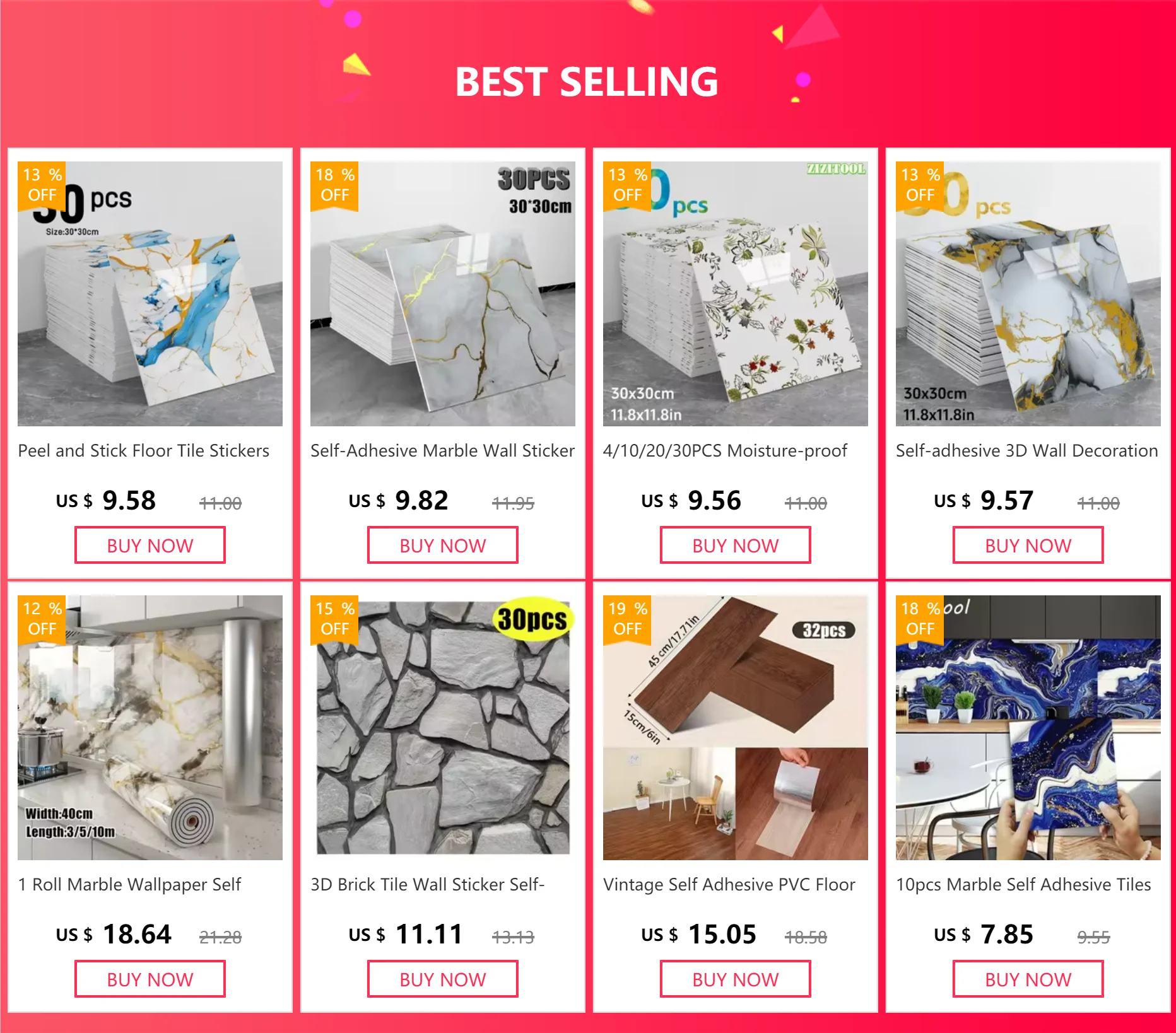 Peel and Stick Floor Tile Stickers Waterproof Vinyl Flooring Marble Vinyl Tiles for Kitchen Bedroom Laminate Flooring Bathroom